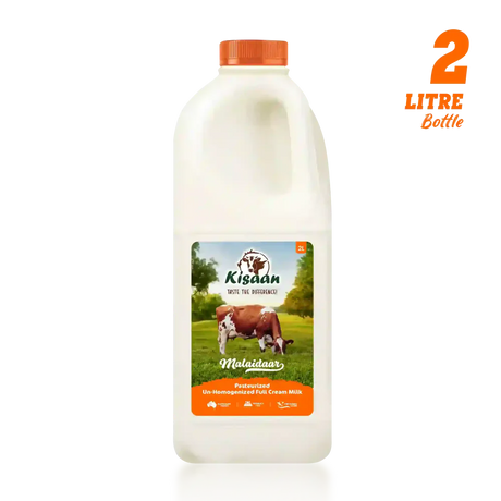 Kisaan Cow MIlk Full Cream (Pasteurized Un-Homogenized) 2L