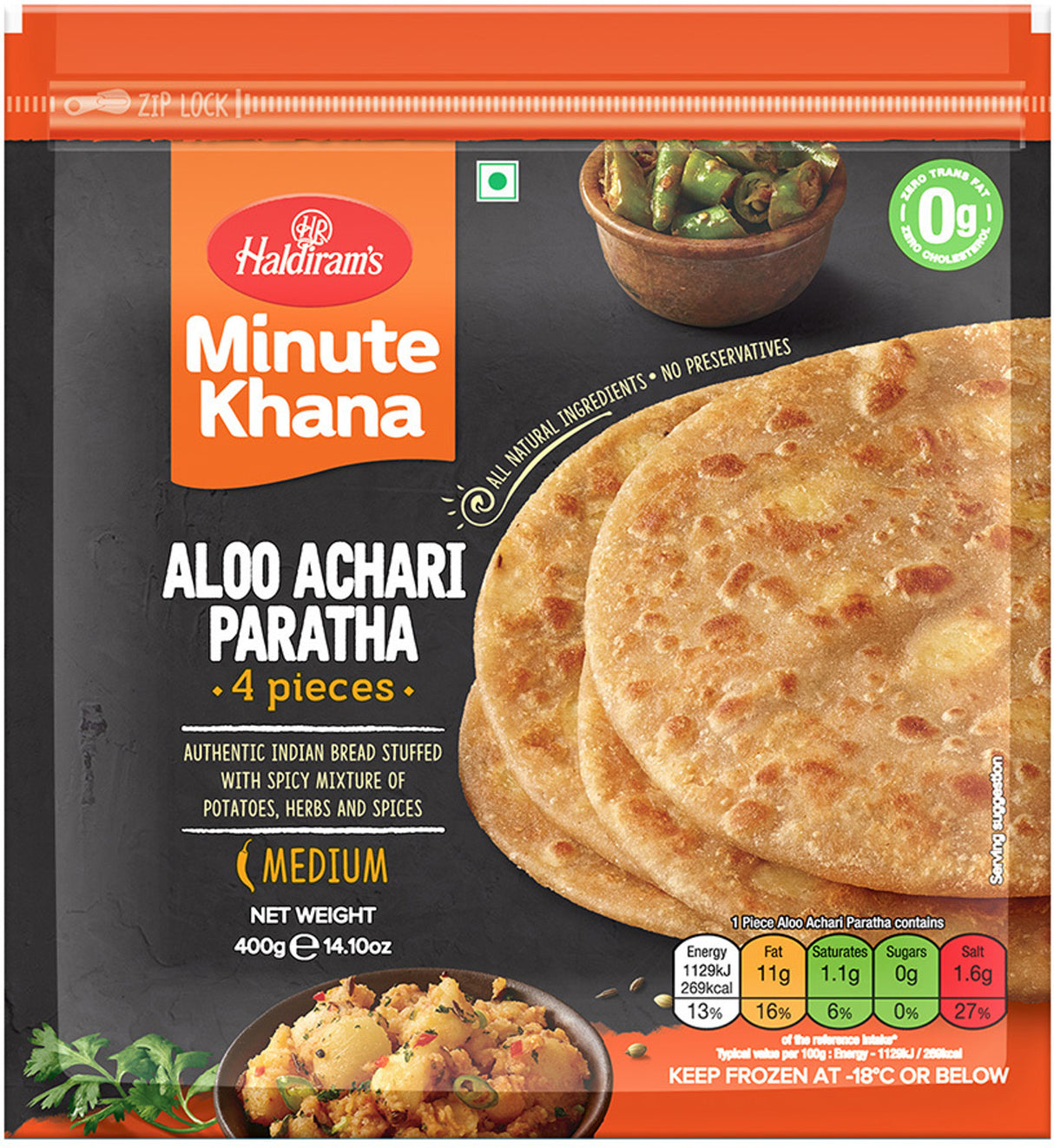Haldiram's Aloo Achari Paratha 4pc